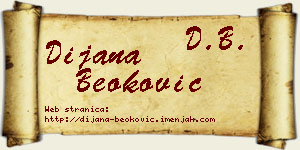 Dijana Beoković vizit kartica